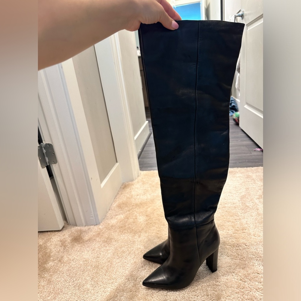 Tony Bianco genuine leather black boots. Over the knee.